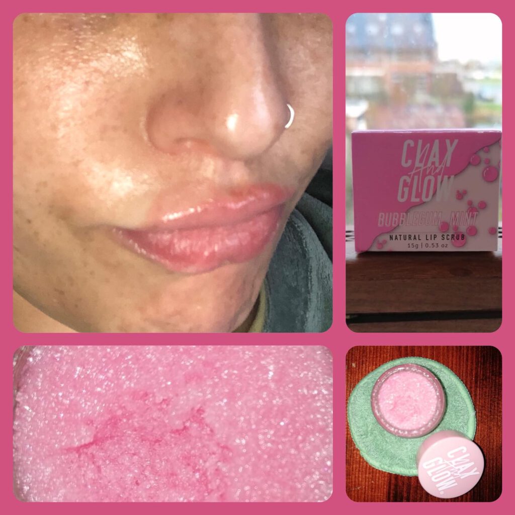 beautybyash clay and glow lipscrub bubblegum mint sugar cracked lips