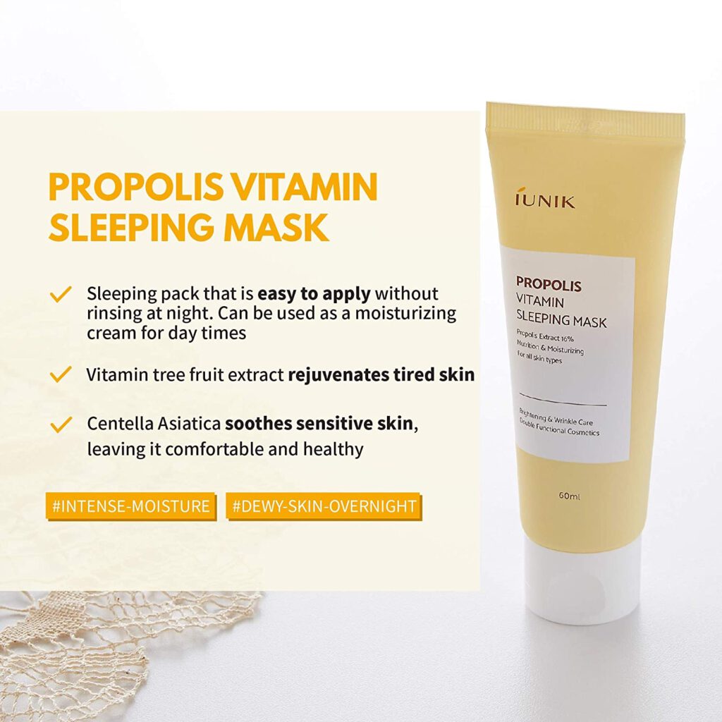 Beautybyash weareeves iunik propolis sleep mask moisture face skin